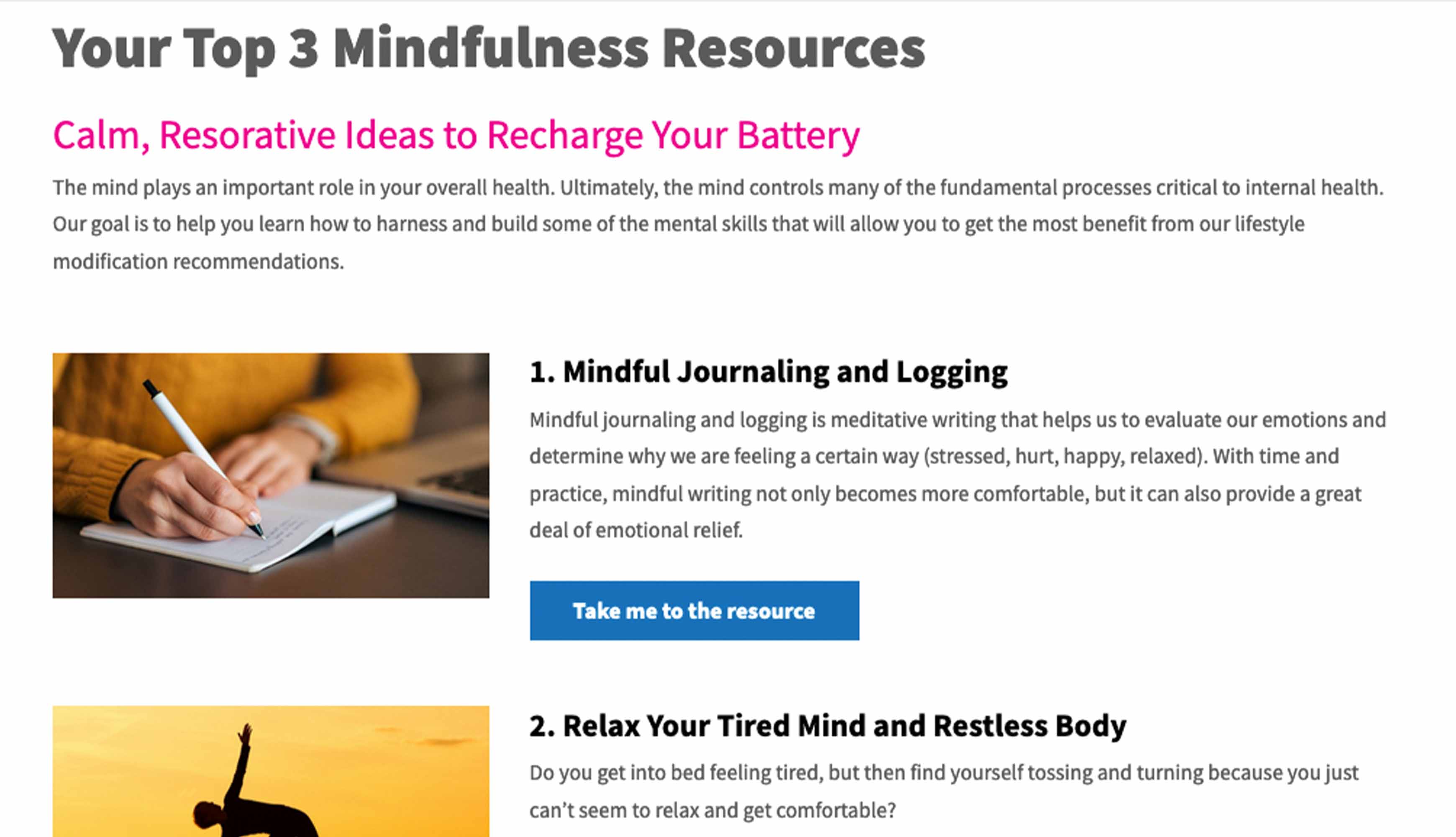Top 3 Mindfulness Recommendations